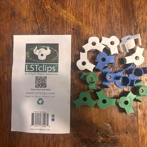 Plant Support Clips - White, Blue, Green